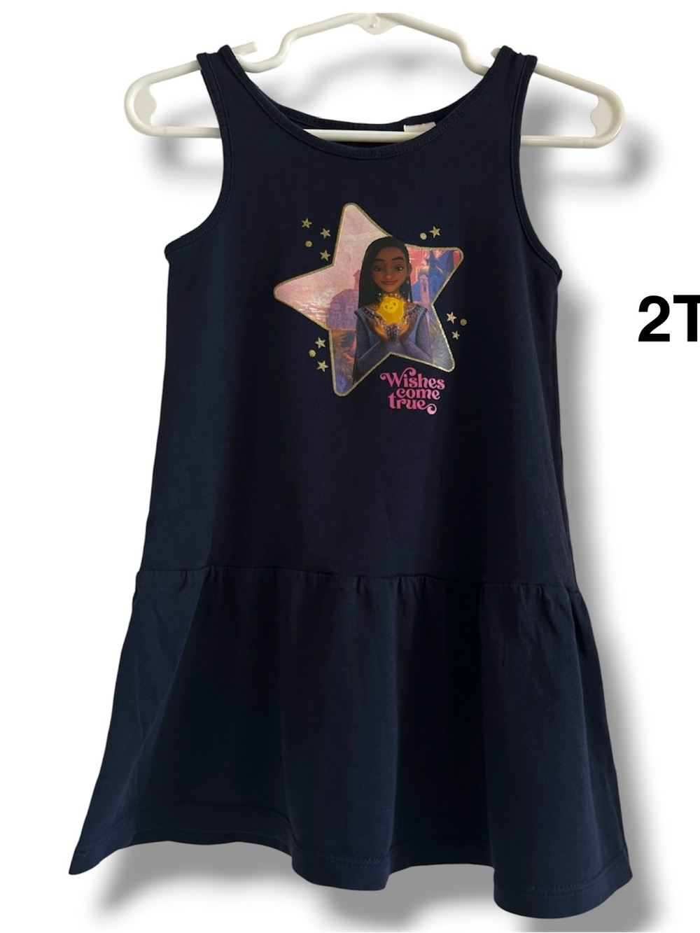 H&M Disney The Wish Movie Toddler Girl Sleeveless Cotton Dress Size 2T